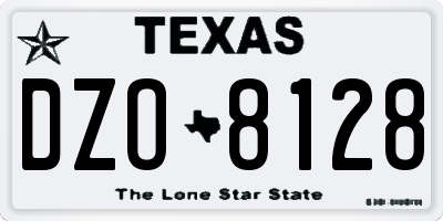 TX license plate DZO8128