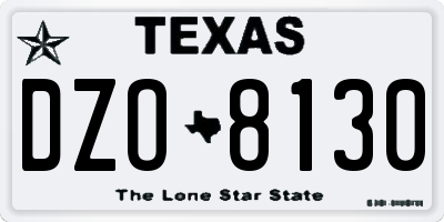 TX license plate DZO8130
