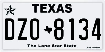 TX license plate DZO8134