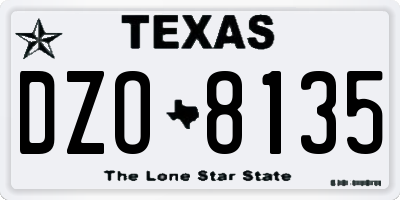 TX license plate DZO8135