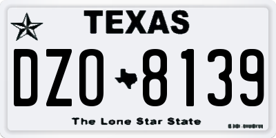 TX license plate DZO8139