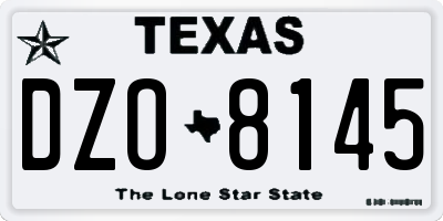 TX license plate DZO8145