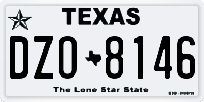 TX license plate DZO8146