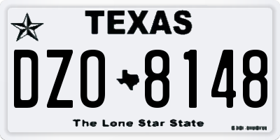 TX license plate DZO8148