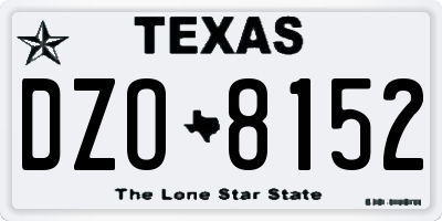 TX license plate DZO8152