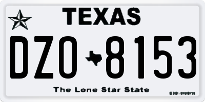 TX license plate DZO8153