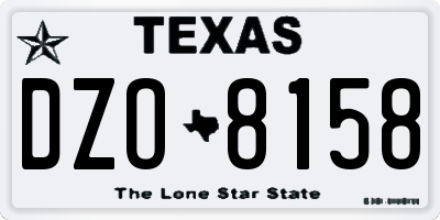 TX license plate DZO8158
