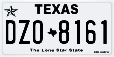 TX license plate DZO8161