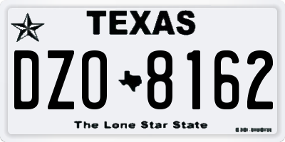 TX license plate DZO8162
