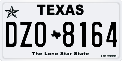 TX license plate DZO8164