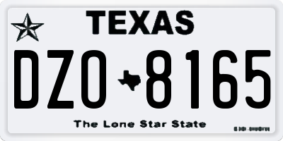 TX license plate DZO8165