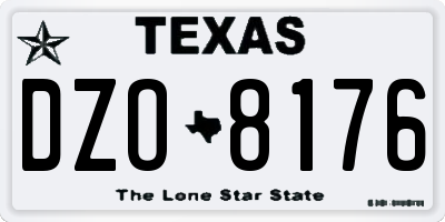 TX license plate DZO8176
