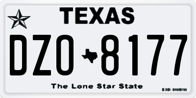 TX license plate DZO8177