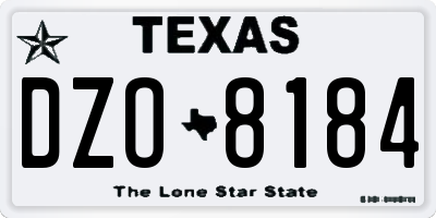 TX license plate DZO8184