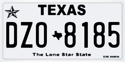 TX license plate DZO8185