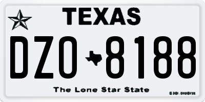 TX license plate DZO8188