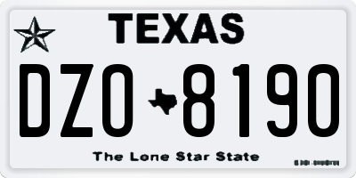 TX license plate DZO8190