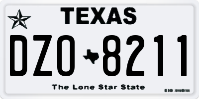 TX license plate DZO8211
