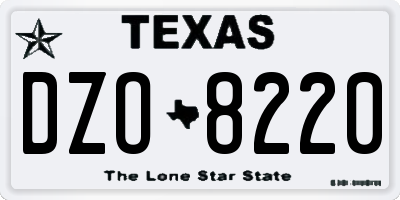 TX license plate DZO8220