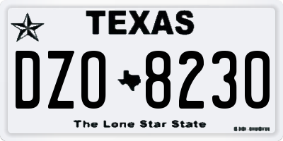 TX license plate DZO8230