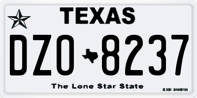 TX license plate DZO8237