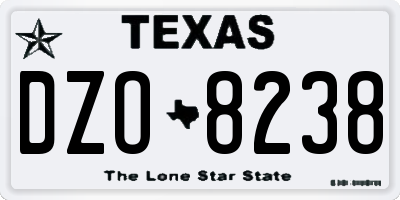 TX license plate DZO8238