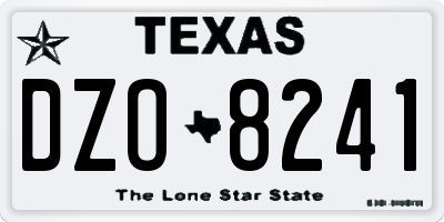 TX license plate DZO8241