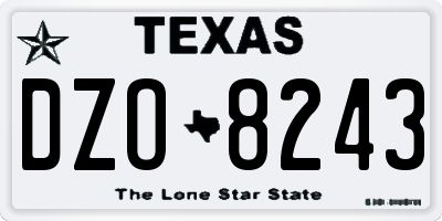 TX license plate DZO8243