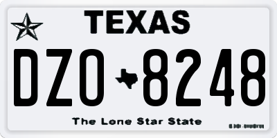 TX license plate DZO8248