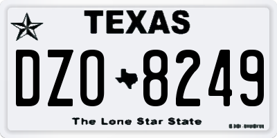 TX license plate DZO8249