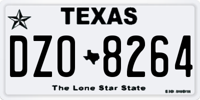 TX license plate DZO8264