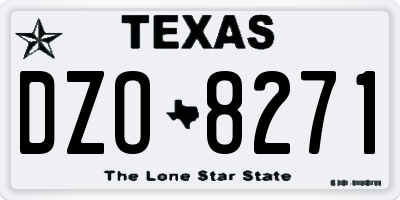 TX license plate DZO8271