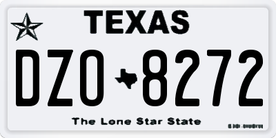 TX license plate DZO8272