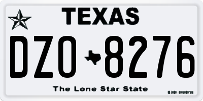 TX license plate DZO8276