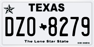 TX license plate DZO8279