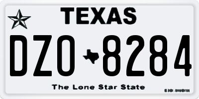 TX license plate DZO8284