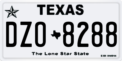 TX license plate DZO8288