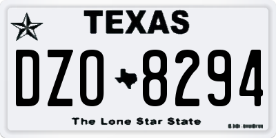 TX license plate DZO8294