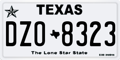 TX license plate DZO8323