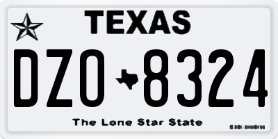 TX license plate DZO8324