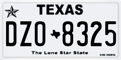 TX license plate DZO8325