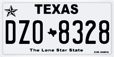TX license plate DZO8328
