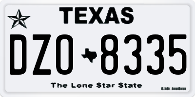 TX license plate DZO8335