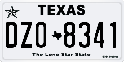 TX license plate DZO8341