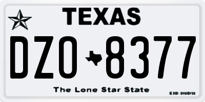 TX license plate DZO8377