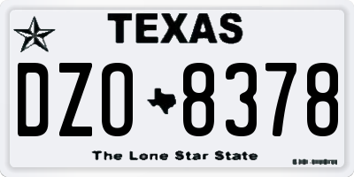 TX license plate DZO8378