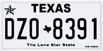 TX license plate DZO8391