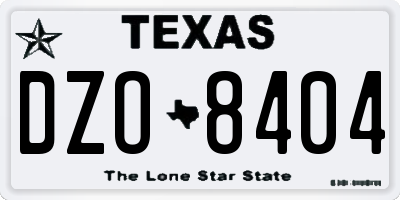 TX license plate DZO8404