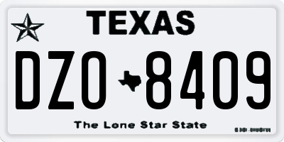 TX license plate DZO8409
