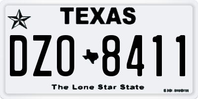 TX license plate DZO8411